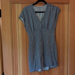 Abercrombie & Fitch Blue And White V Neck Dress